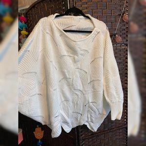 Relipop Pullover Batwing Hollow Knit Sweater